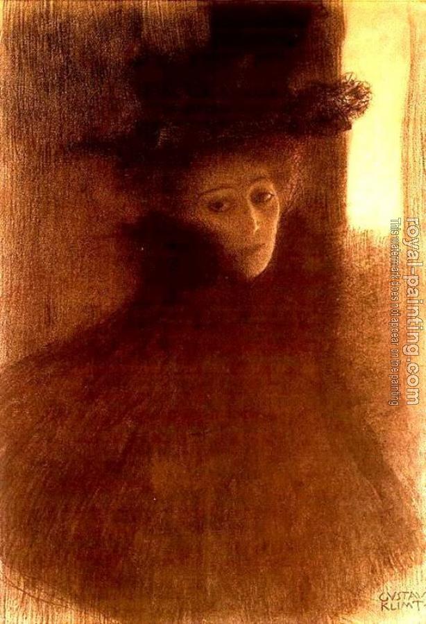 Gustav Klimt : Woman with a Cape and a Hat